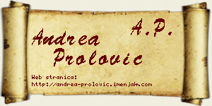 Andrea Prolović vizit kartica